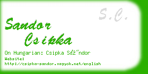 sandor csipka business card